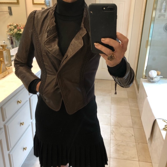 McGinn leather motorcycle jacket, Sz S - Picture 5 of 13